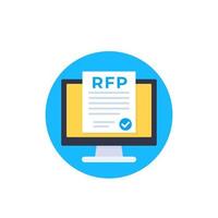 rfp, icono de solicitud de propuesta vector