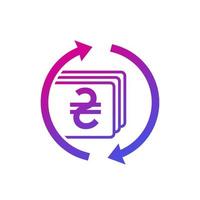 hryvnia exchange icon, ukrainian currency vector