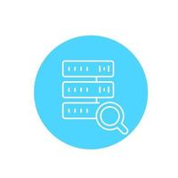 mainframe, server search line icon vector