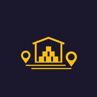 warehouse, storage unit, logistics icon vector