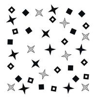 abstract shapes seamless pattern square star black and white background suitable for cloth printing vector