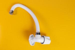 White kitchen sink faucet  - Close up