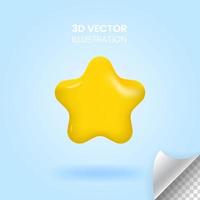 3D glossy star vector design.