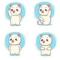 Bundle set polar bear with different pose. vector