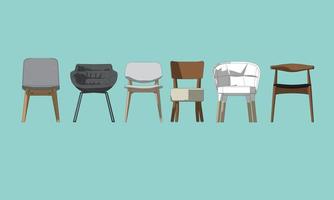 colección de muebles de silla moderna. gráficos de ilustración vectorial. silla de lujo hecha de madera. muebles cómodos para el interior de un apartamento u oficina. vector