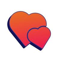 love symbol with orange and blue color vector