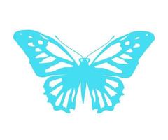 Light Blue Butterfly on White Background. vector