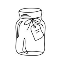 Illustration of a Glass Jar in Doodle Style. vector