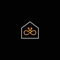 Modern and professional design for bee house logo vector