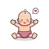 cute happiness baby cartoon character vector