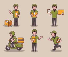 delivery man collection character vector
