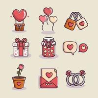 valentine's day element collection vector