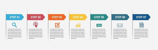 7 option infographic. vector