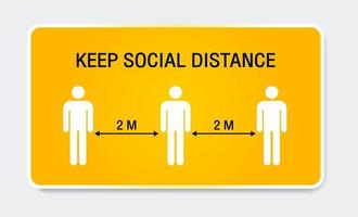 Social distance banner sign , new normal concept. vector