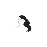 Woman face silhouette character illustration logo icon vector