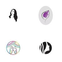 Woman face silhouette character illustration logo icon vector