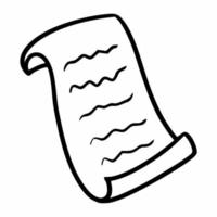 Doodle parchment. Letter on paper. Hand drawn icon. vector