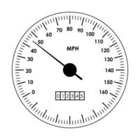 velocímetro de coche. ilustración de vector de tacómetro. panel de velocidad con dial