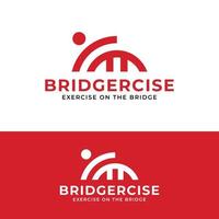 Minimal Bridge Exercise Logo Design Template vector