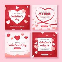 Valentine's Day Sale Social Media Post Template vector