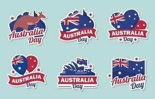 Set of Australia Day Stickers vector