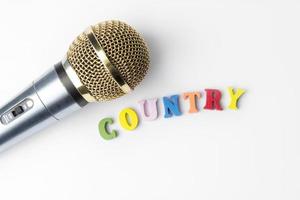 Microphone on a white background, close-up photo