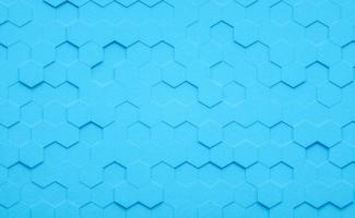 3D Illustration. Blue geometric hexagonal abstract background. Futuristic and technology concept photo