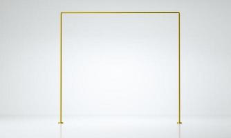 Gold frame product display. luxury concept. Abstract geometric background, 3D rendering photo