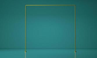 Gold frame product display. luxury concept. Abstract geometric background, 3D rendering photo