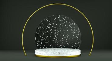 Abstract white background with geometric shape stage for product. minimal concept. 3d rendering photo