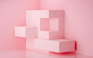 3d rendering stage display background, pink color photo