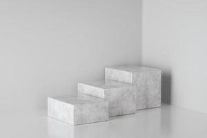Mockup winner podium, abstract minimalism and realistic marble, 3d render photo