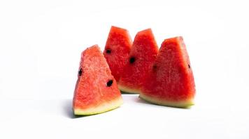 Sliced ripe watermelon isolate on the white background. photo