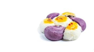 Group of chinese pastries, durians purple potatoes red bean photo