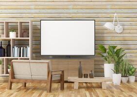 Living room with furniture and TV photo