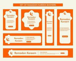 set of ramadan kareem background design, modern islamic banner collection, fasting, web, poster, flyer, advertising illustration design vector