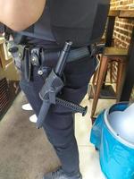 Frankfurt am Main, Germany, June 27, 2020 - German policeman belt detail photo