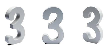 Figure three made of plaster on a white background at different angles. photo