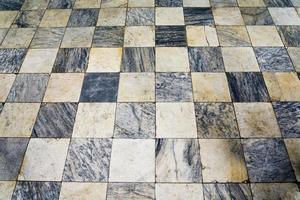 Black and white tiles. Chess floor.
