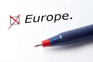 la palabra europa está impresa en un fondo blanco. foto