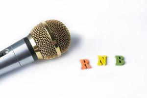 Microphone on a white background with the words RnB photo