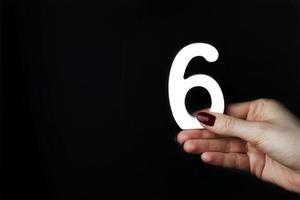 To female hands the number six. photo