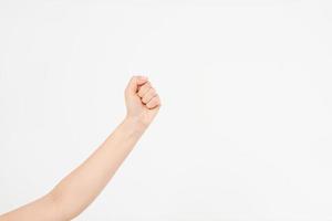 fist isolated on a white background. Front view. Mock up. Copy space. Template. Blank. photo