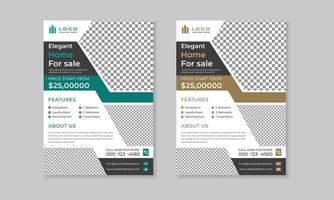 Real estate flyer design template for home sale outdoor advertising vector