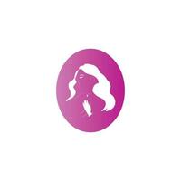 Woman face silhouette character illustration logo icon vector