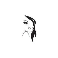 Woman face silhouette character illustration logo icon vector