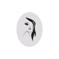 Woman face silhouette character illustration logo icon vector