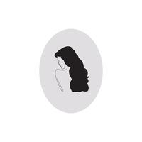 Woman face silhouette character illustration logo icon vector