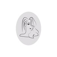 Woman face silhouette character illustration logo icon vector