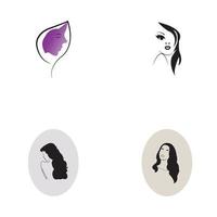 Woman face silhouette character illustration logo icon vector